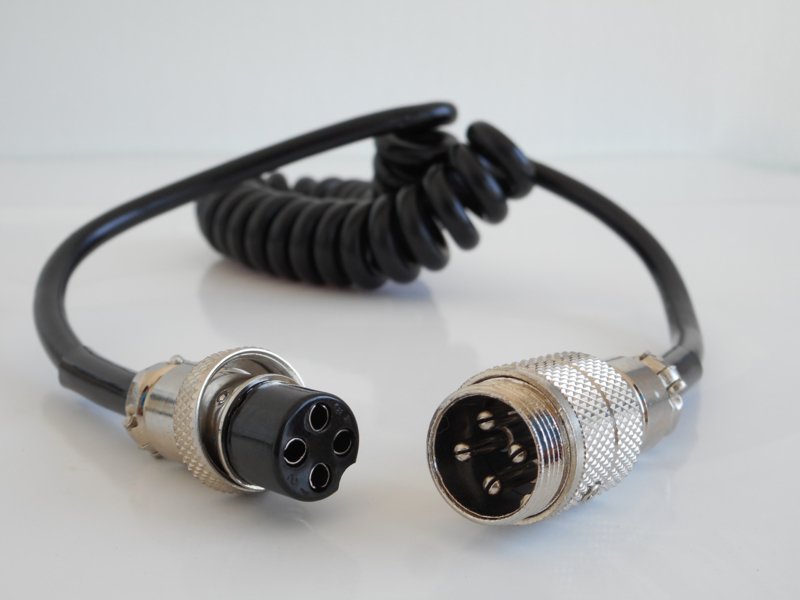 Microfoon verlengkabel 4-pins krulsnoer